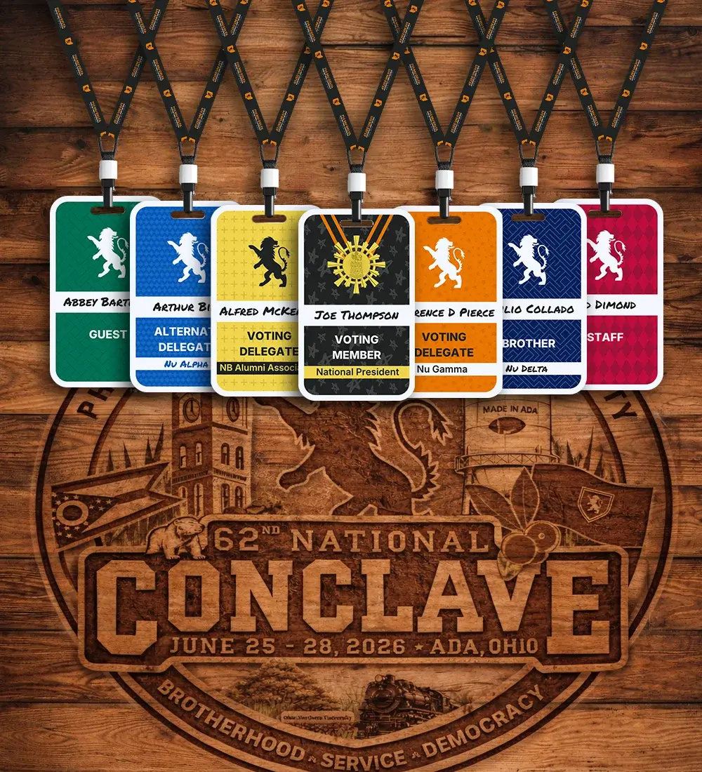 Conclave lanyard with badges